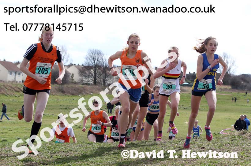 Under-17 and 20s women from left to right: Amy Etherington, Chloe Price (both Durham City), Rosie Murton (Alnwick) and Sophie Burnett (Birtley) soon after the start of the NEHL, Wrekenton, Gateshead. NEH, Wrekenton, Gateshead. Photo: David T. Hewitson/Sports for All Pics
